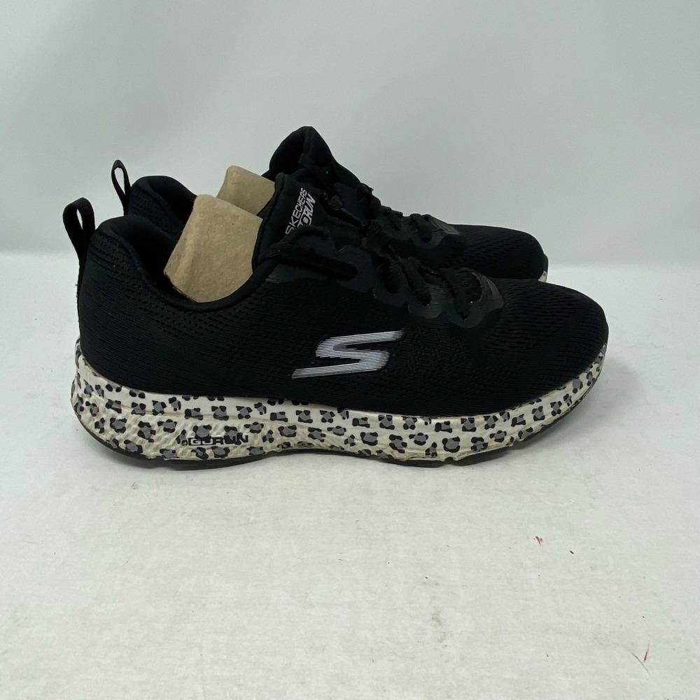 Skechers GORun Consistent Womens 7.5 Black Running Shoes Leopard 128284 - Picture 3 of 16